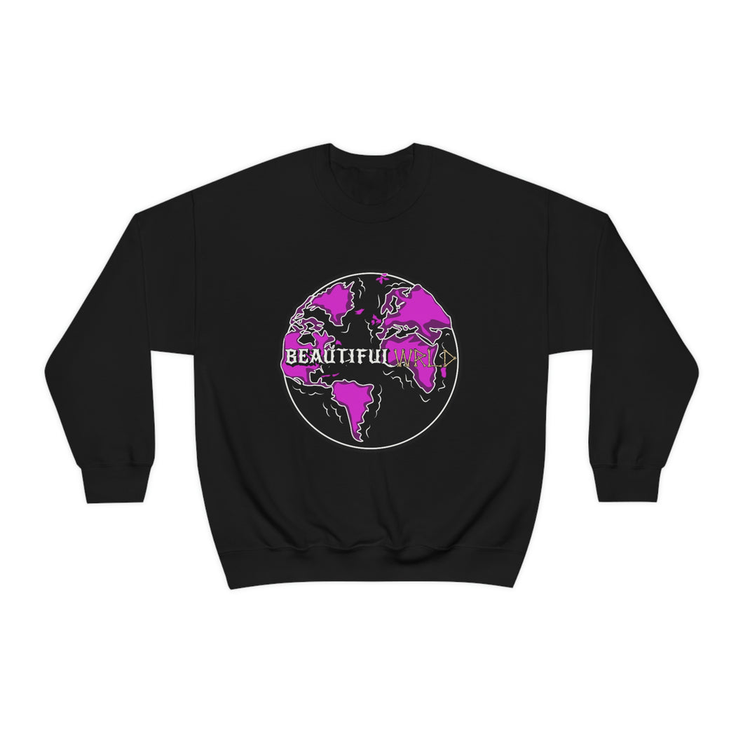 Skeleton Bone 'Wrld' Crewneck - Purple